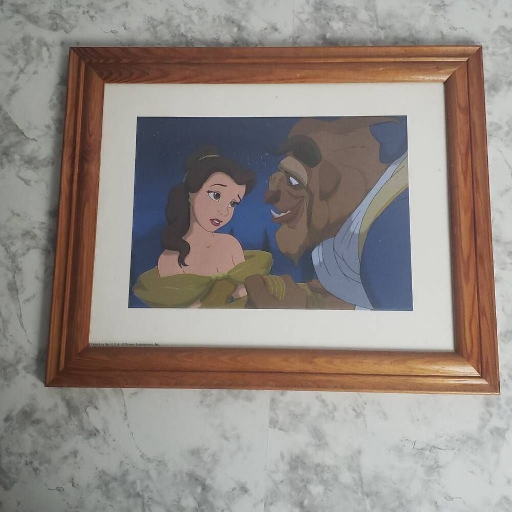 Beauty and the Beast Lithograph Picture Frame